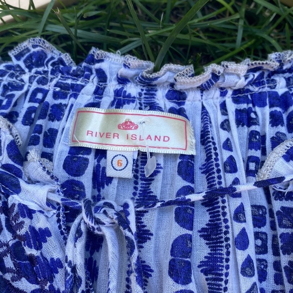 River island blue and white top size 6 - Picture 2 of 7